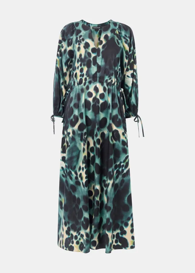 Women Dresses Whistles Green Misty Leopard Print Dress