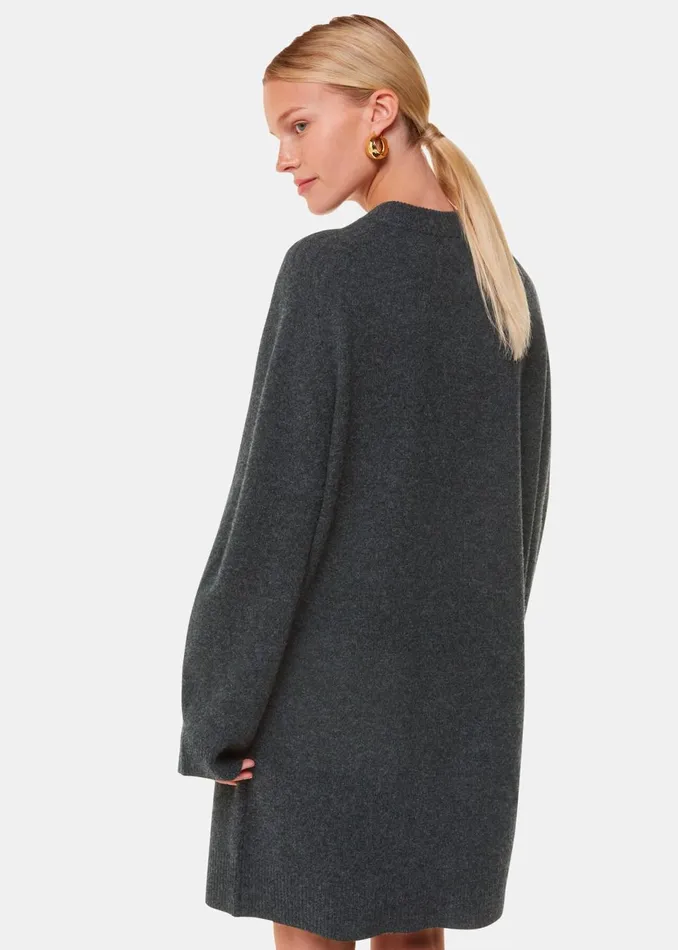 Women Dresses Whistles Grey Ava Round Neck Knitted Dress