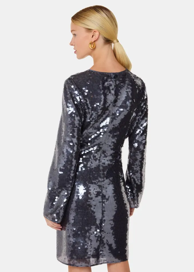 Women Dresses Whistles Pewter Sequin Mini Dress