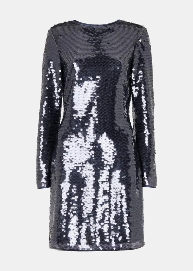 Women Dresses Whistles Pewter Sequin Mini Dress