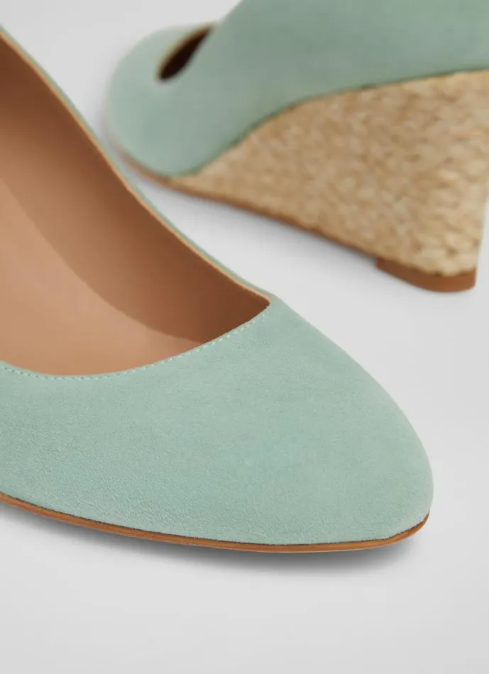 Women Eevi Mint Suede Espadrille Wedges Green LKBennett Court Shoes Women Eevi Mint Suede Espadrille Wedges Green LKBennett Court Shoes