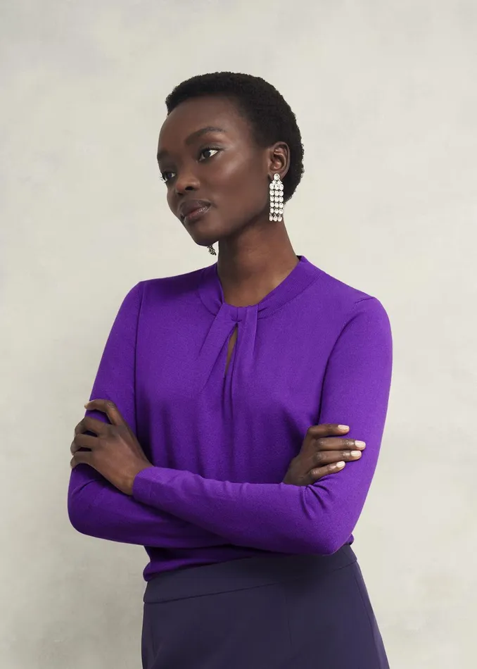 Women Effie Jumper Amaranth Purple Hobbs Jumpers and Cardigans