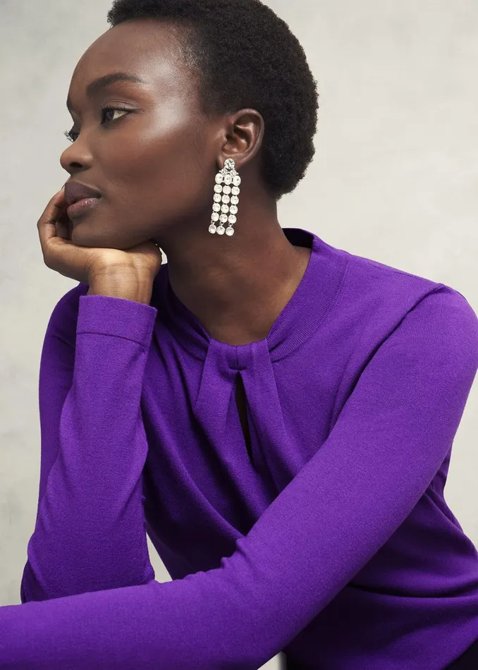 Women Effie Jumper Amaranth Purple Hobbs Jumpers and Cardigans