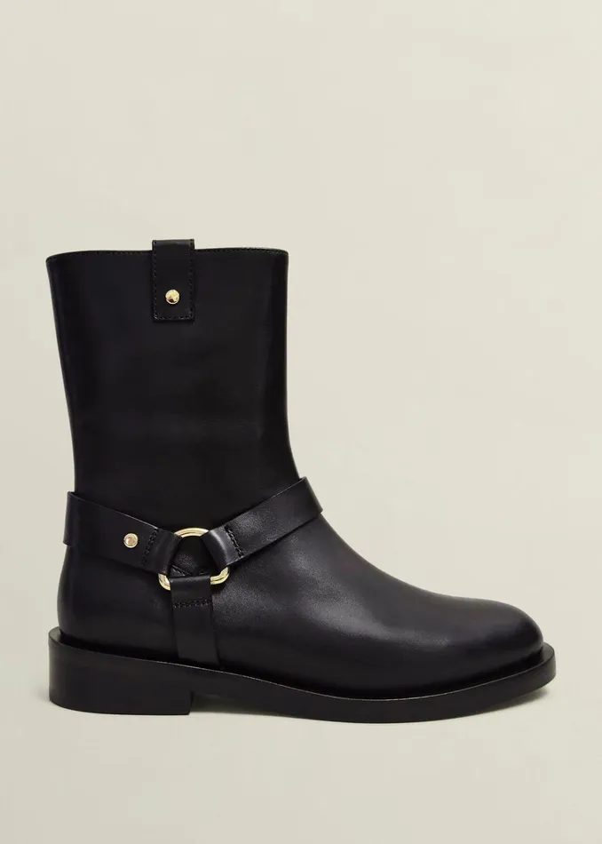 Women Effie Leather Biker Boots Black Hobbs Boots