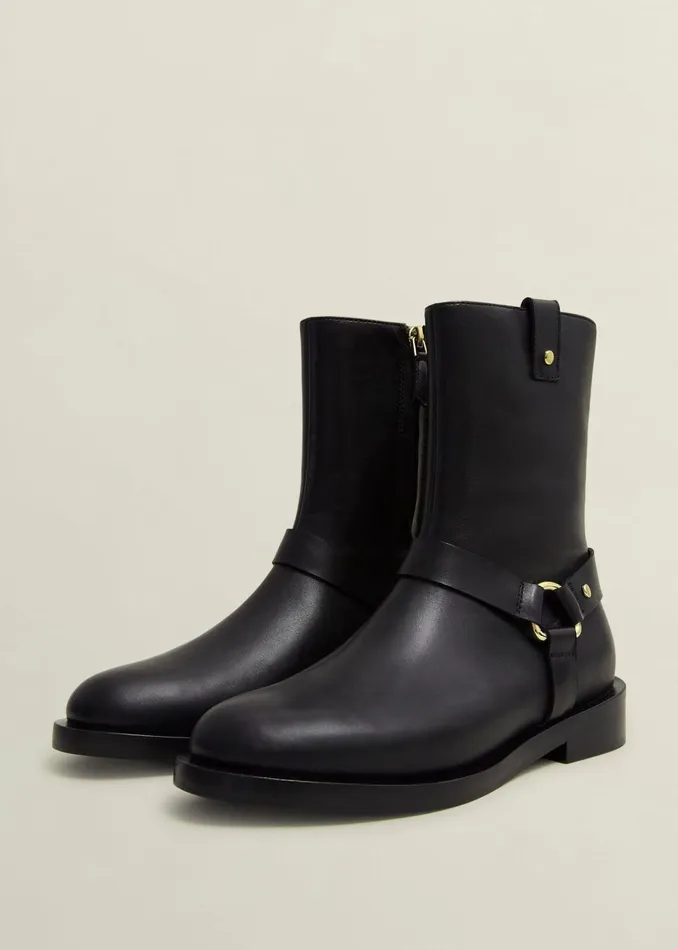 Women Effie Leather Biker Boots Black Hobbs Boots
