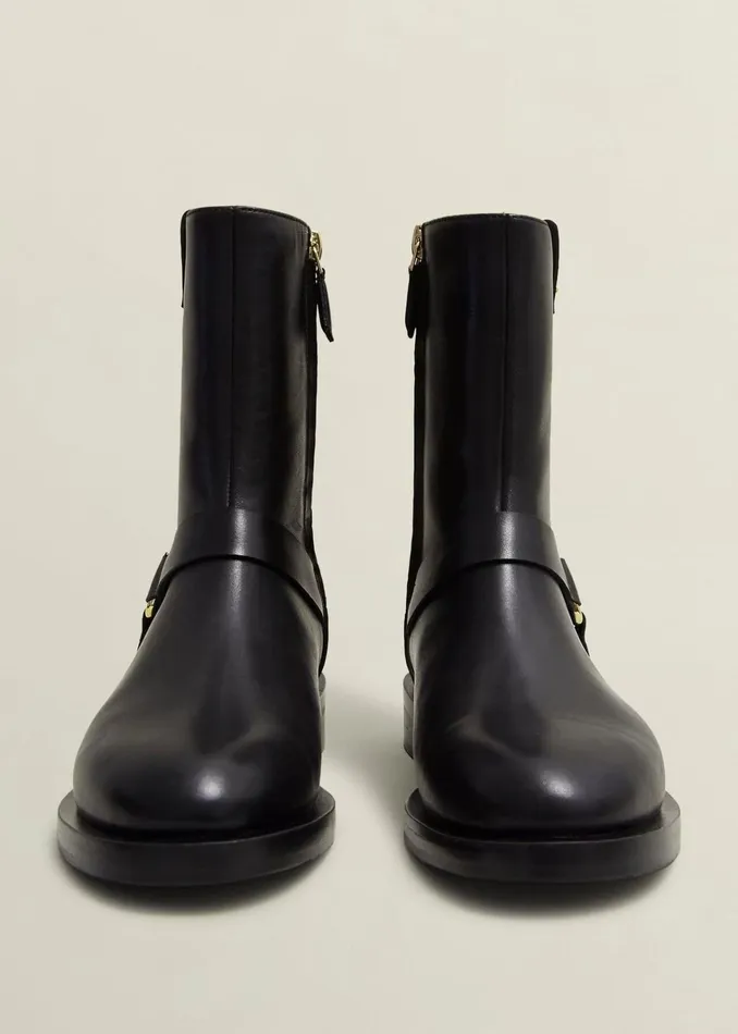 Women Effie Leather Biker Boots Black Hobbs Boots