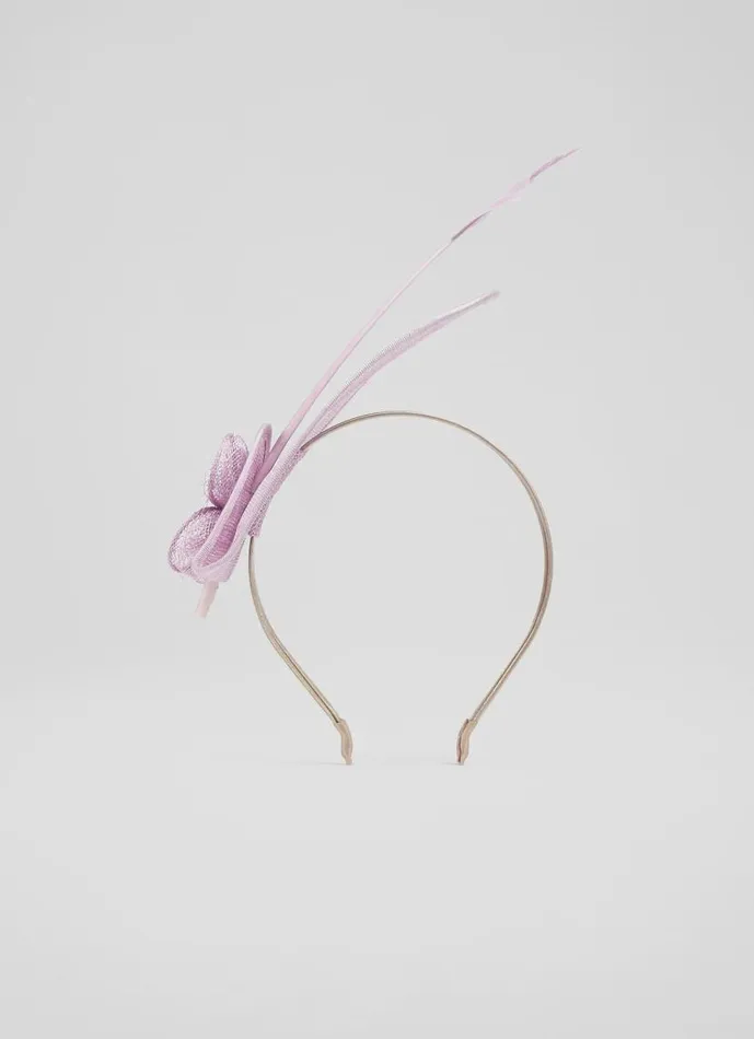 Women Eileen Lilac Mesh And Feather Fascinator LKBennett Hats and Fascinators