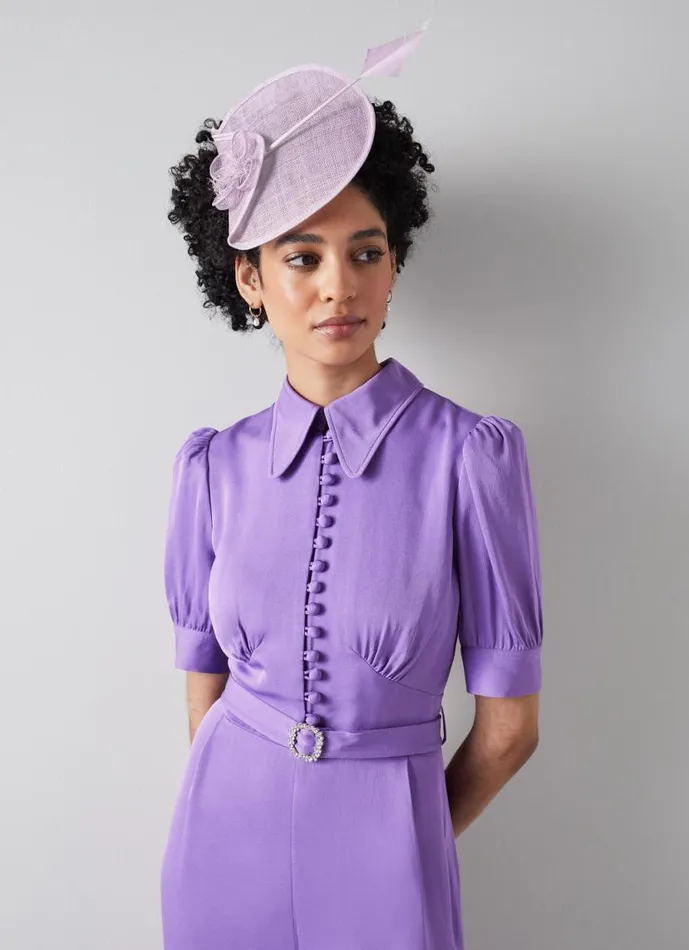 Women Eileen Lilac Mesh And Feather Fascinator LKBennett Hats and Fascinators Women Eileen Lilac Mesh And Feather Fascinator LKBennett Hats and Fascinators