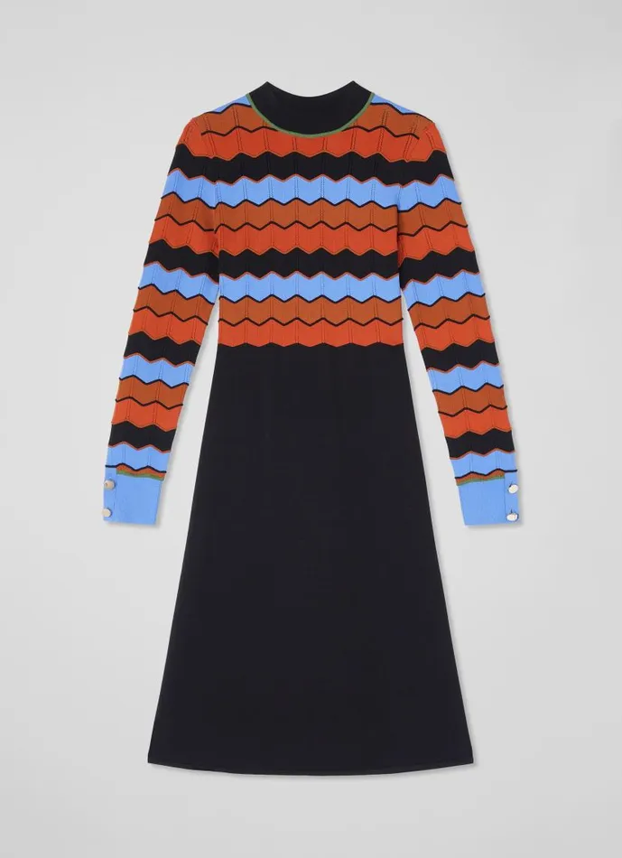 Women Elina MultiColour Wavy Knit Dress Multi LKBennett Dresses Women Elina MultiColour Wavy Knit Dress Multi LKBennett Dresses