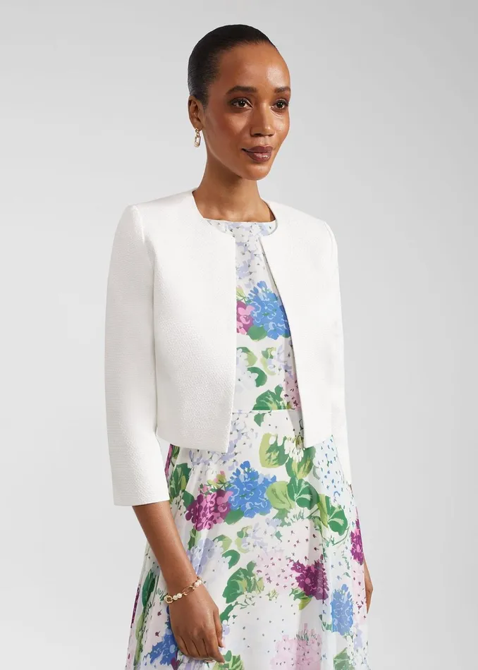 Women Elize Textured Jacket Ivory Hobbs Coats and Jackets
