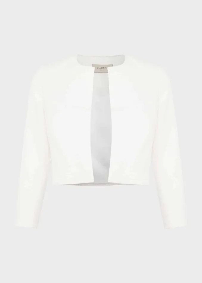 Women Elize Textured Jacket Ivory Hobbs Coats and Jackets