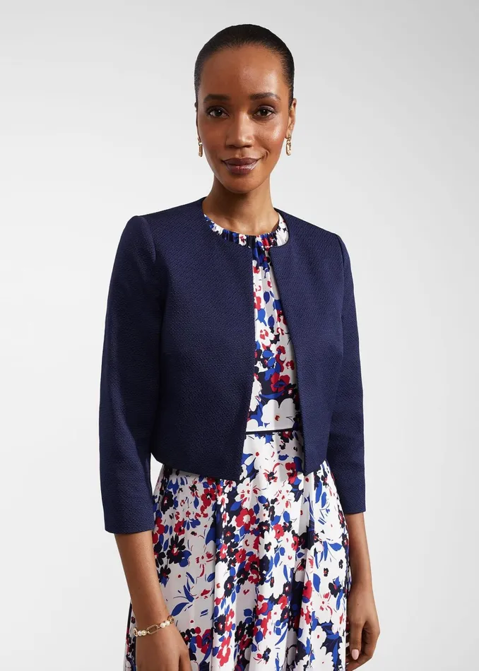 Women Elize Textured Jacket Midnight Navy Hobbs Coats and Jackets