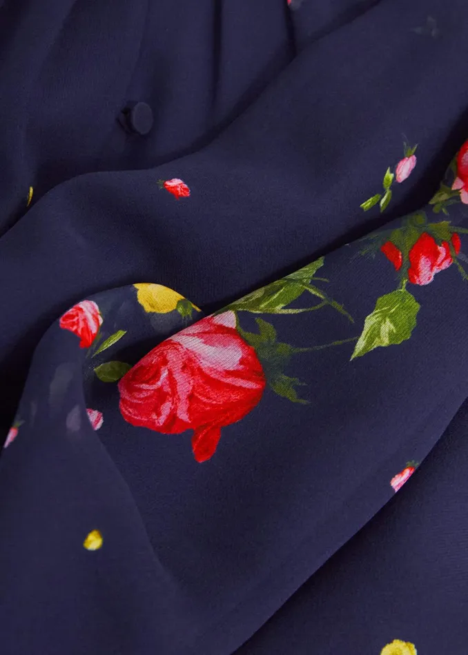 Women Eva Floral Silk Dress Navy Multi Hobbs Dresses and Jumpsuits