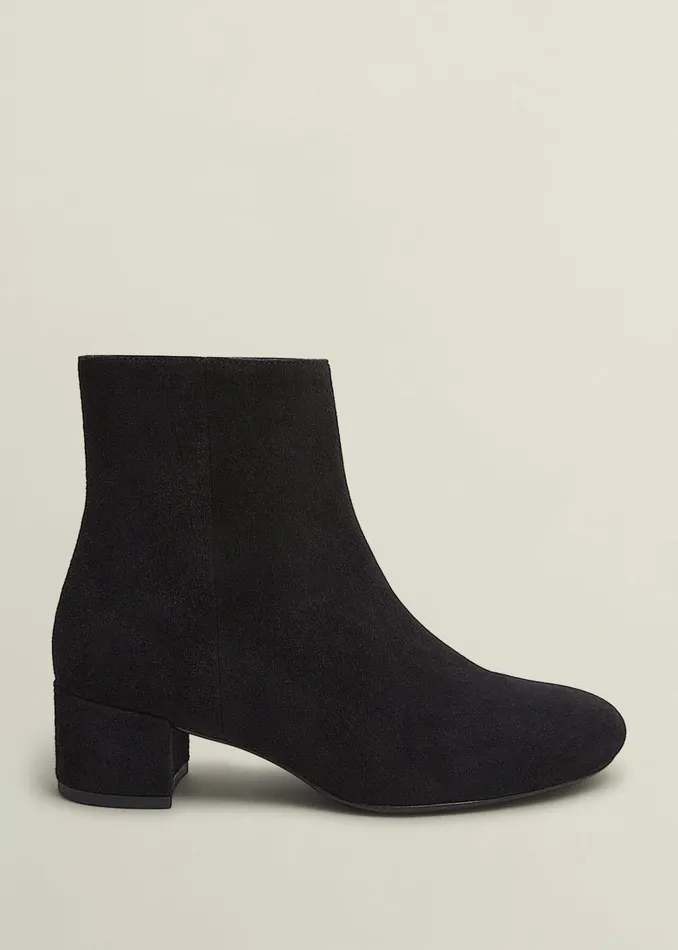 Women Evelyn Suede Ankle Boots Black Hobbs Boots