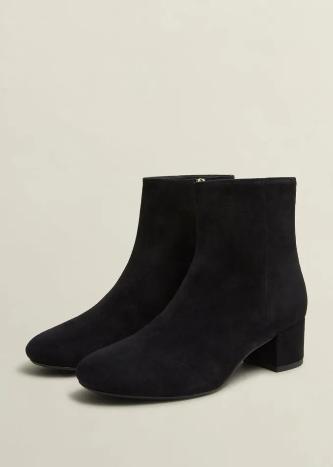 Women Evelyn Suede Ankle Boots Black Hobbs Boots