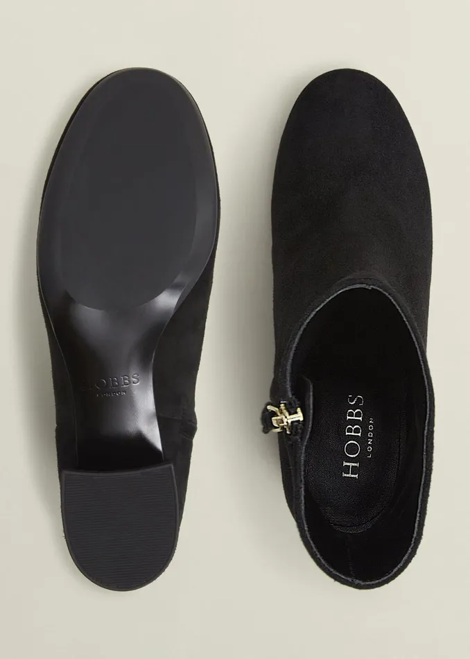 Women Evelyn Suede Ankle Boots Black Hobbs Boots