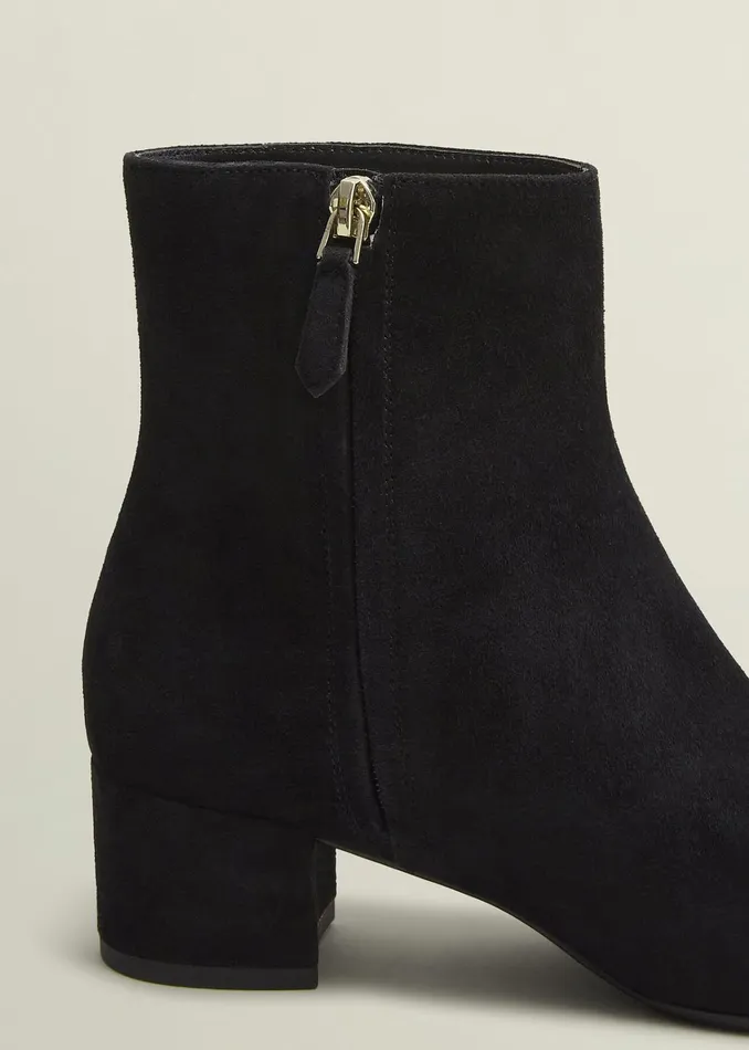 Women Evelyn Suede Ankle Boots Black Hobbs Boots