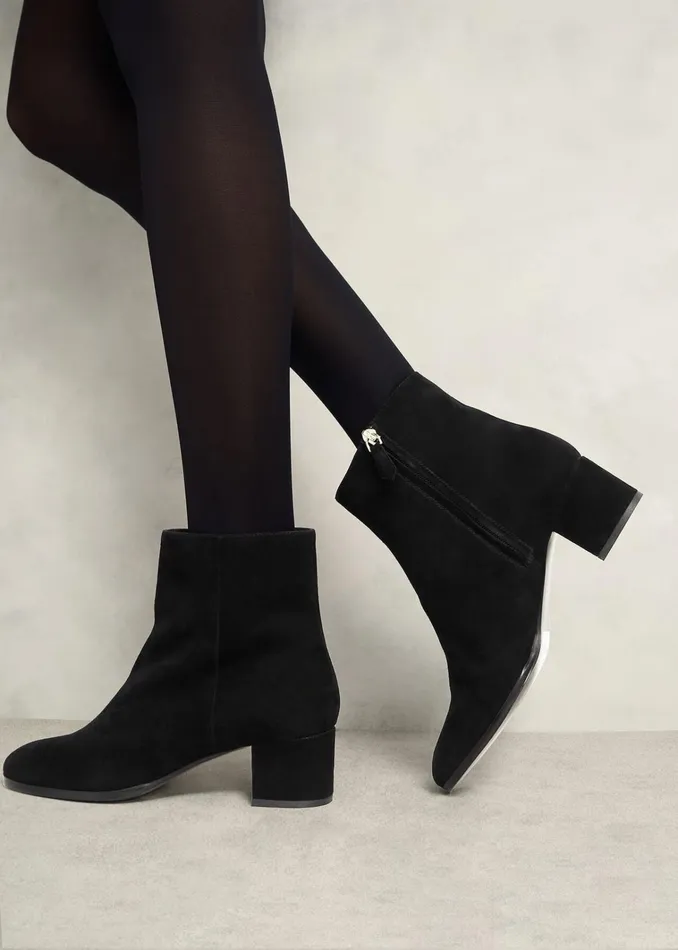Women Evelyn Suede Ankle Boots Black Hobbs Boots