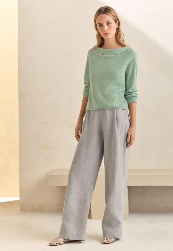 Women Flatfront Trousers Poetry Fashion Trousers and Shorts