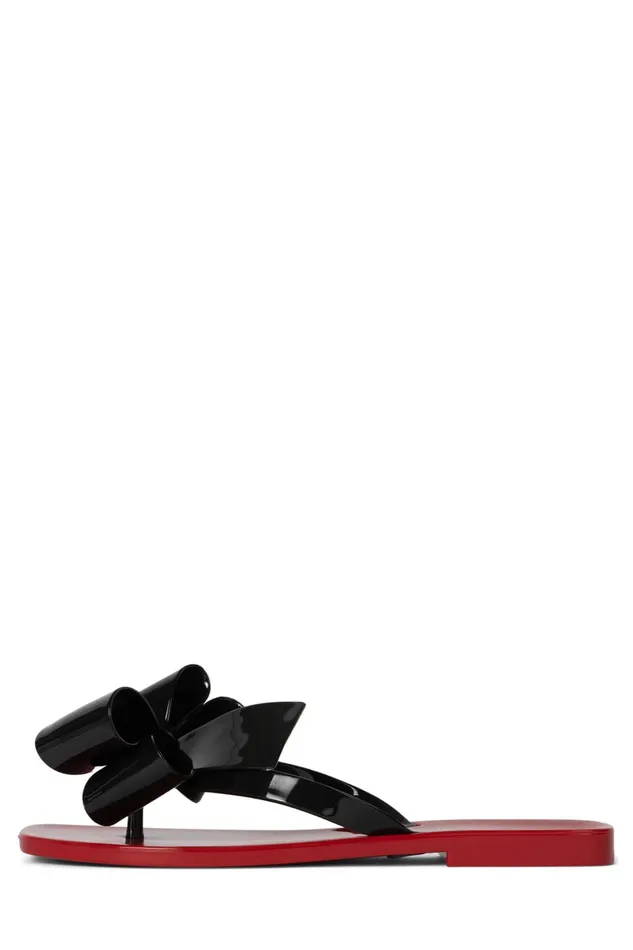 Women Flat Jeffrey Campbell SUGARY Red Shiny Black Shiny