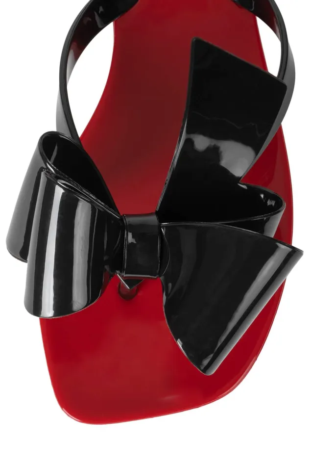 Women Flat Jeffrey Campbell SUGARY Red Shiny Black Shiny