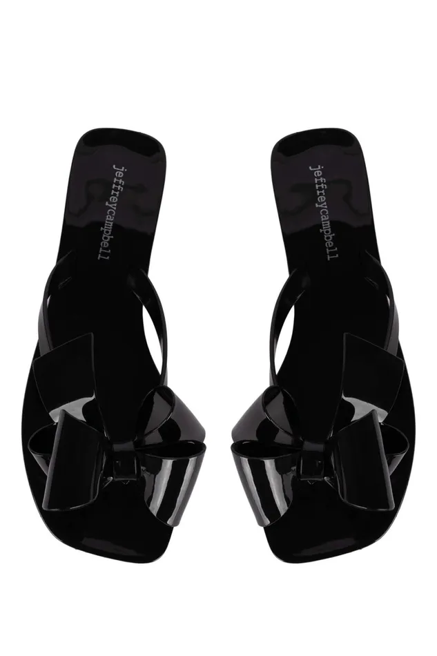 Women Flat Jeffrey Campbell SUGARY Red Shiny Black Shiny