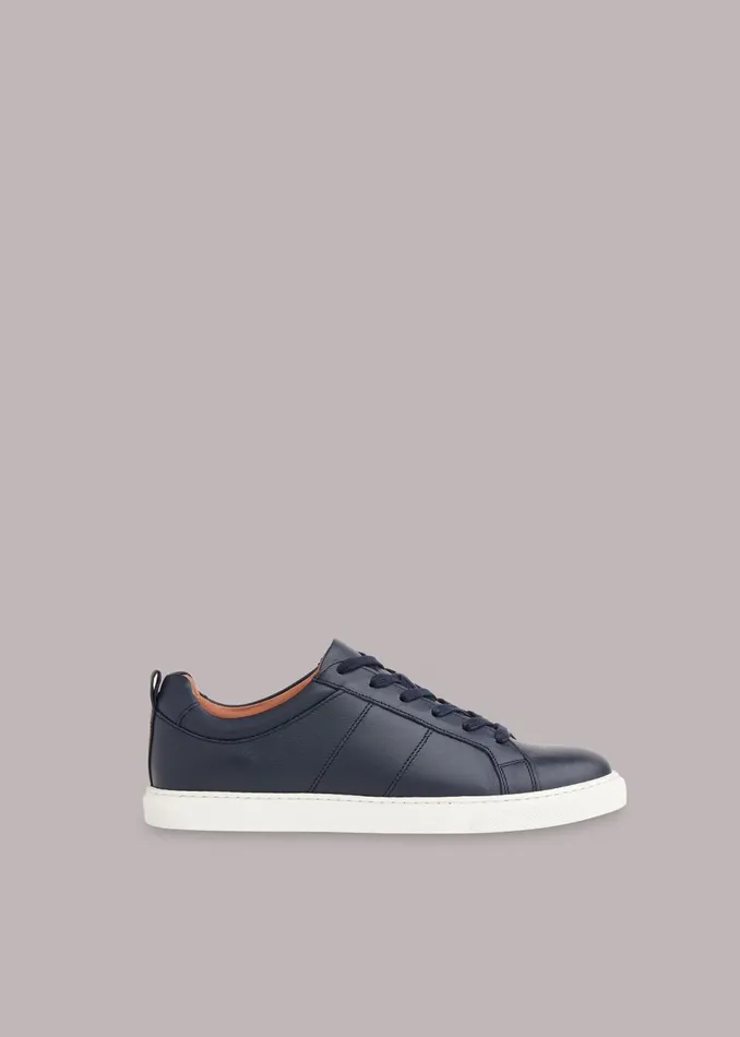 Women Flat Shoes Whistles Navy Koki Lace Up Trainer