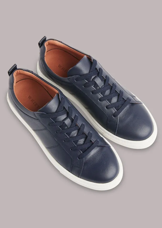 Women Flat Shoes Whistles Navy Koki Lace Up Trainer