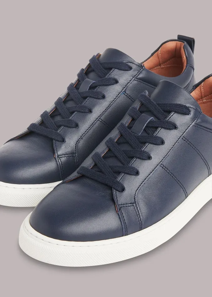 Women Flat Shoes Whistles Navy Koki Lace Up Trainer
