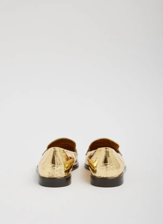 Women Flats Tibi Nacho Metallic Loafer Gold
