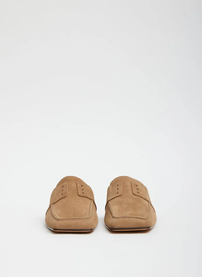 Women Flats Tibi Suede Granger Slide Tan