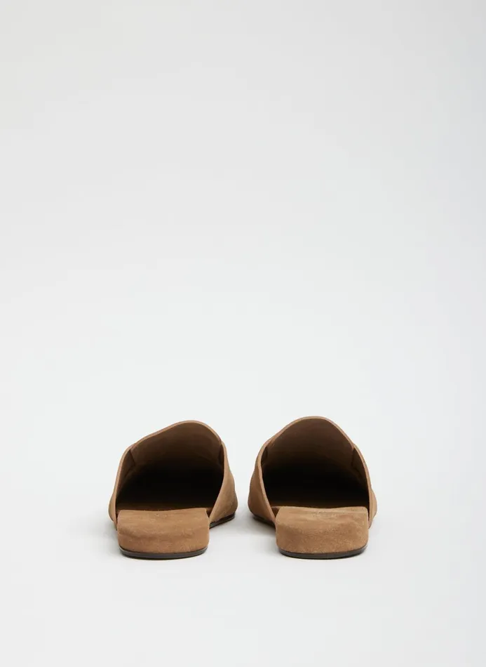 Women Flats Tibi Suede Granger Slide Tan