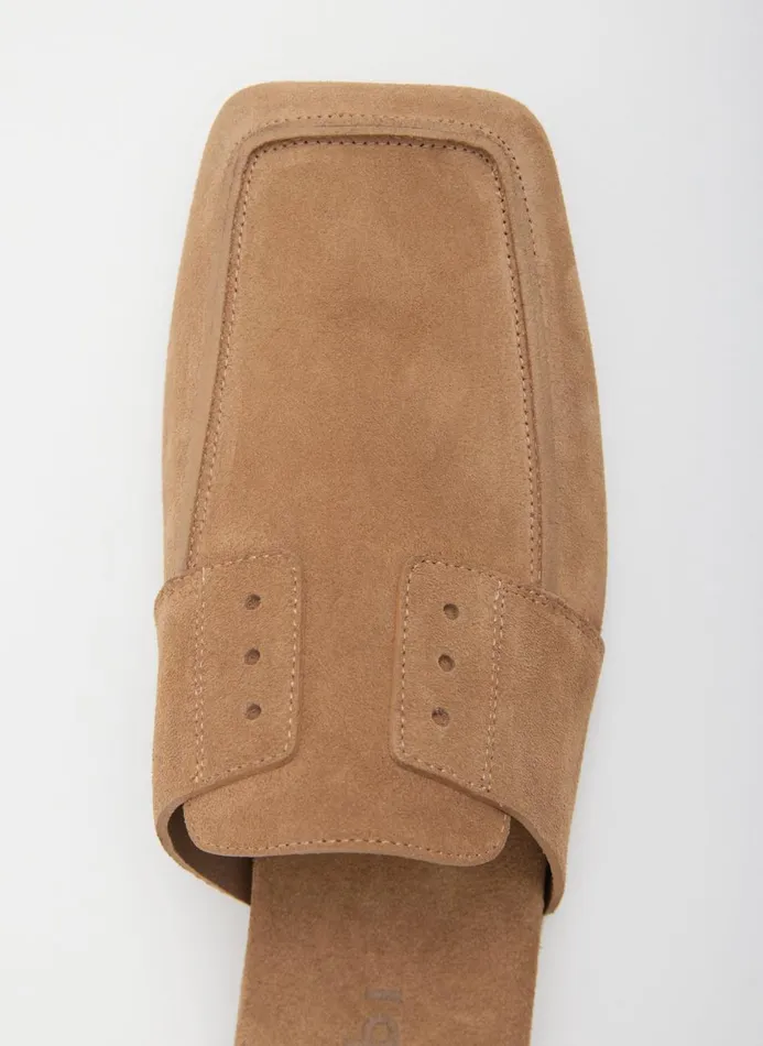 Women Flats Tibi Suede Granger Slide Tan