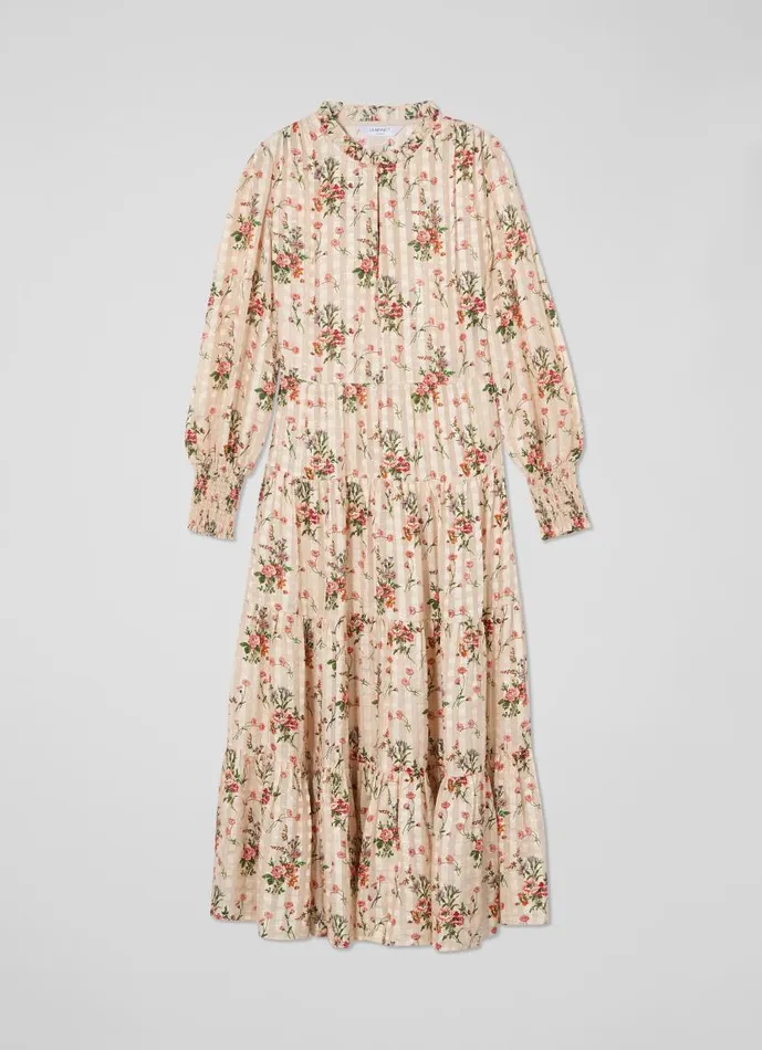 Women Flora Wildflower Metallic Print Dress Cream LKBennett Dresses Women Flora Wildflower Metallic Print Dress Cream LKBennett Dresses