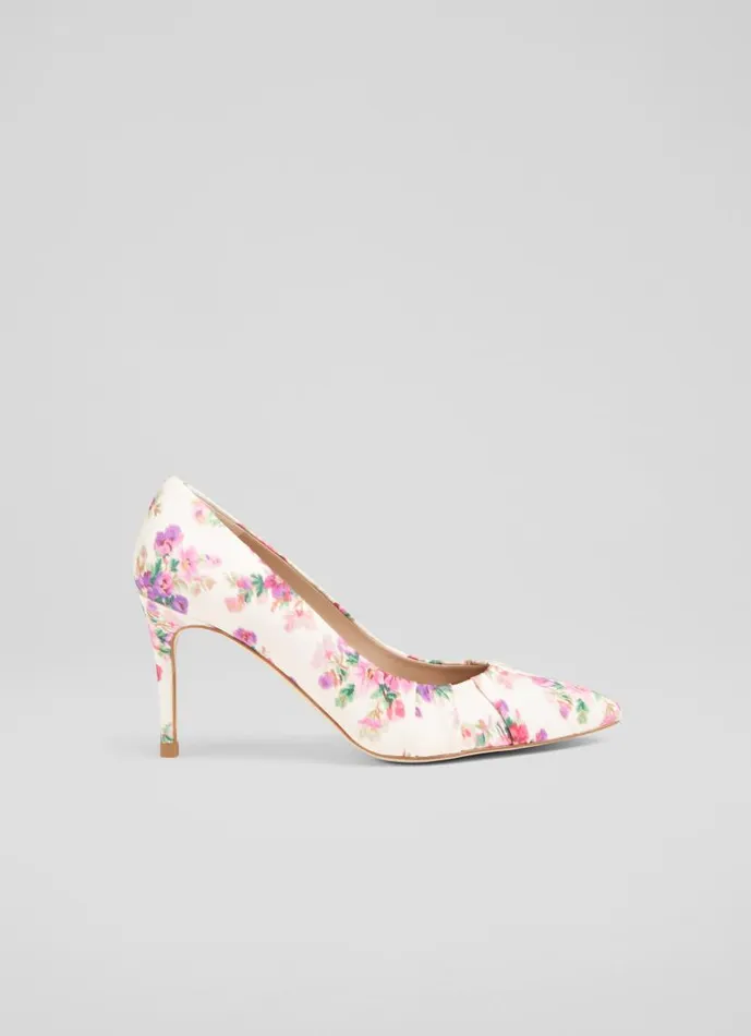 Women Florena Bouquet Print Cotton Pleated Courts Multi LKBennett Court Shoes Women Florena Bouquet Print Cotton Pleated Courts Multi LKBennett Court Shoes