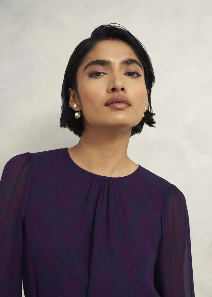 Women Frances Dress Plum Multi Hobbs Dresses and Jumpsuits