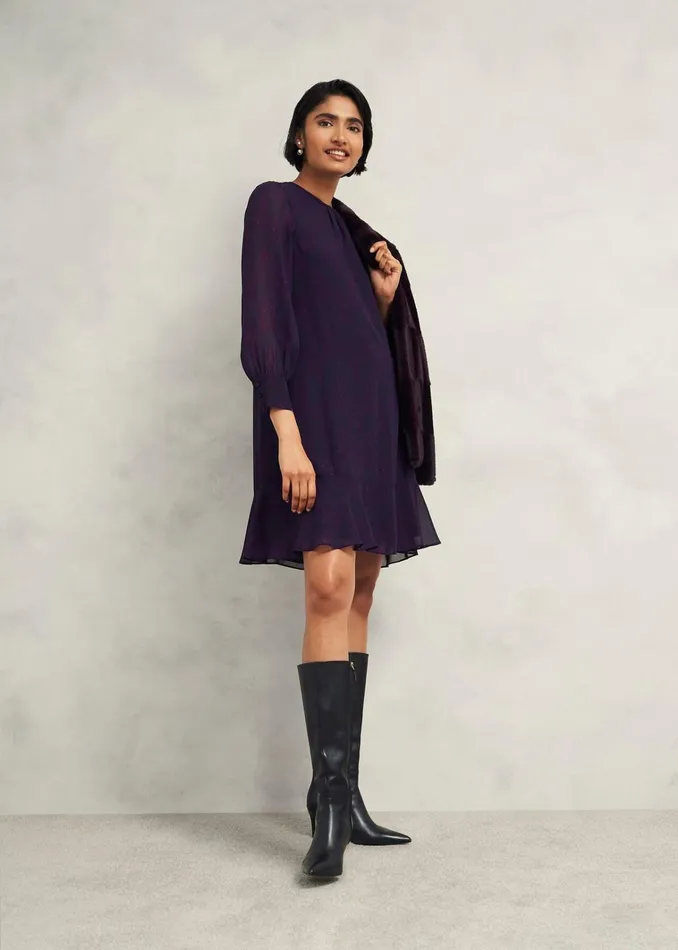 Women Frances Dress Plum Multi Hobbs Dresses and Jumpsuits