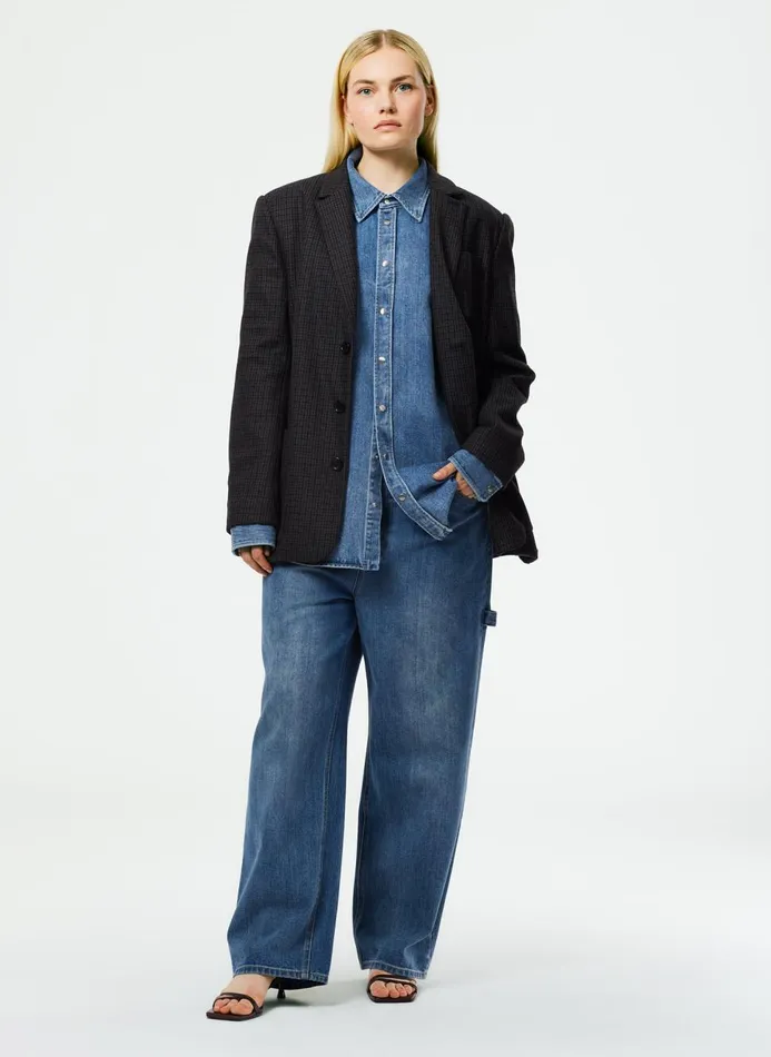 Women Fundamentals Tibi Classic Denim Slouchy Carpenter Jean Classic Blue