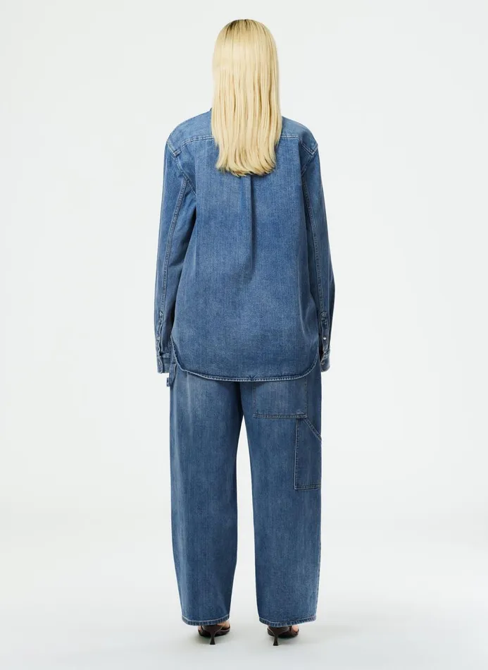 Women Fundamentals Tibi Classic Denim Slouchy Carpenter Jean Classic Blue