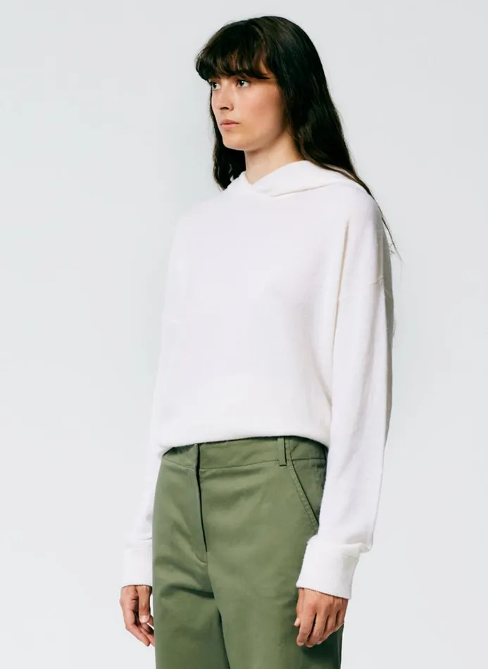 Women Fundamentals Tibi Feather Weight Cashmere Easy Men039s Hoodie Ivory