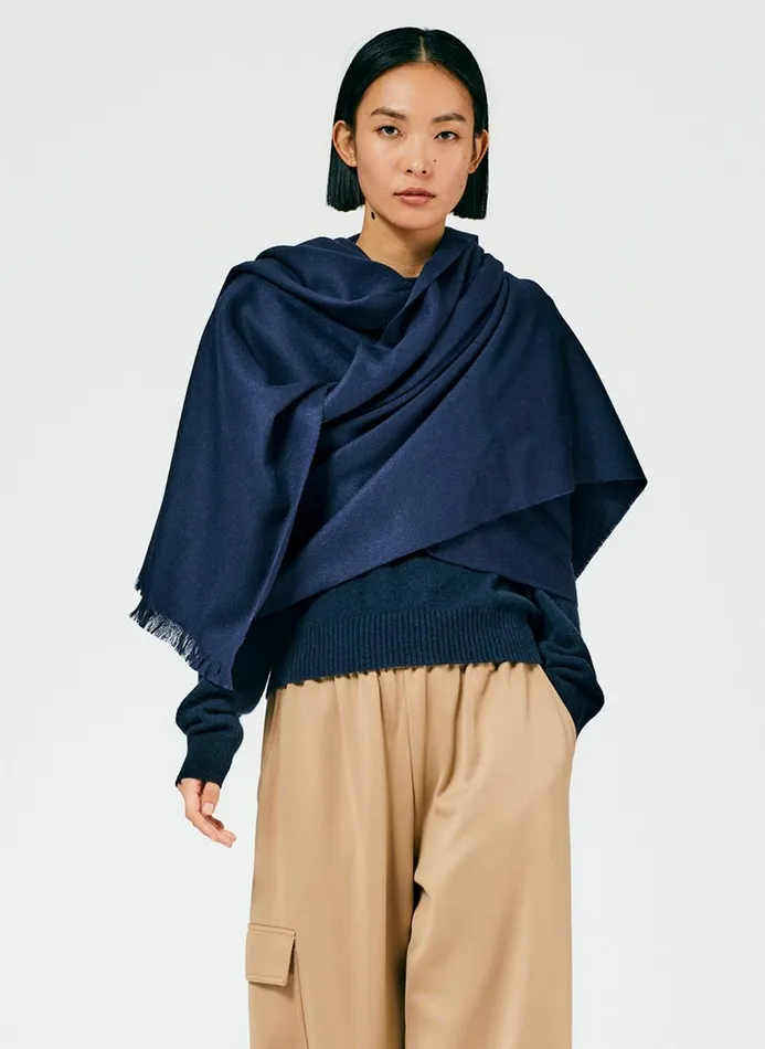 Women Fundamentals Tibi Fringe Scarf Ivory
