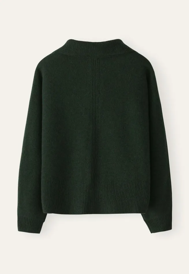 Women Funnelneck Cardigan Dark Pine Poetry Fashion Jackets and Coats