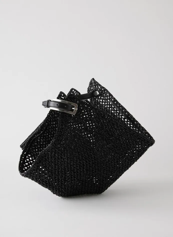 Women Handbags Tibi Aire Libre Mesh Crochet Bag Black