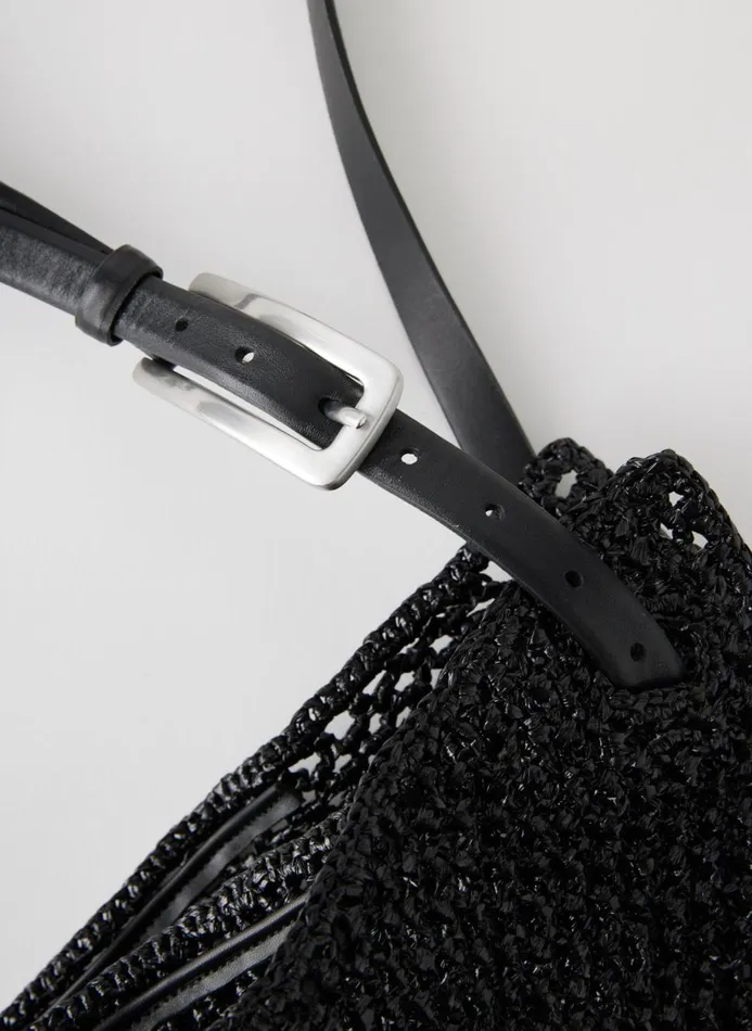 Women Handbags Tibi Aire Libre Mesh Crochet Bag Black