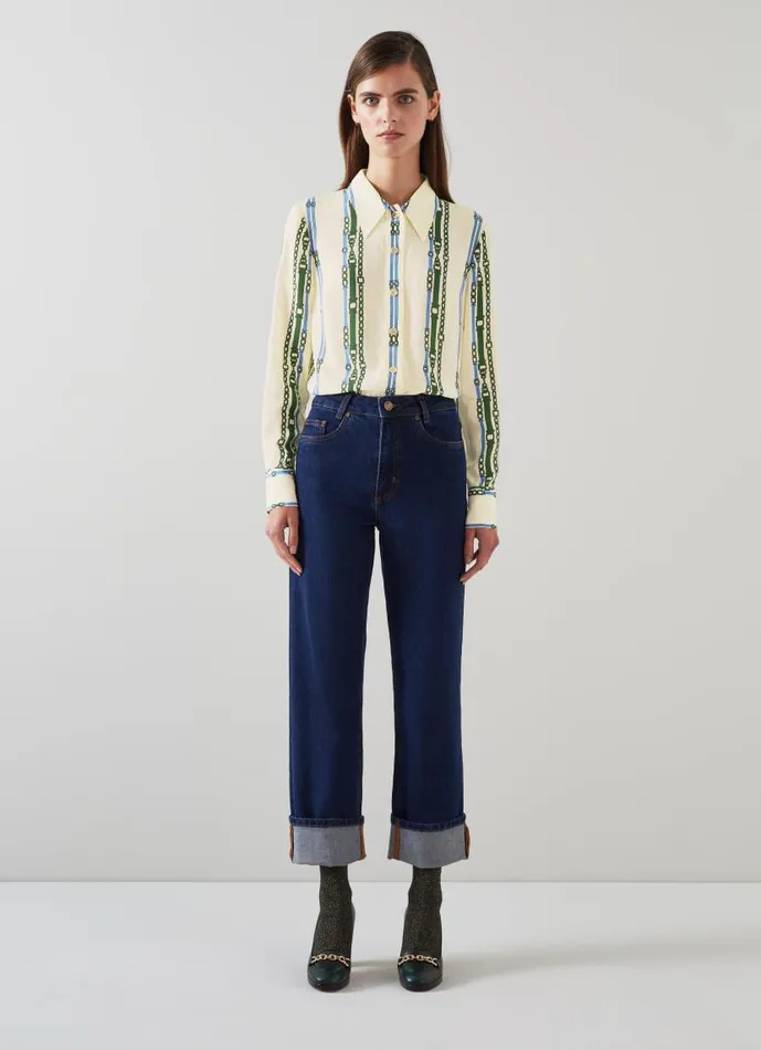 Women Hardy Cream Belt Print ViscoseSilk Blend Shirt Multi LKBennett Tops Women Hardy Cream Belt Print ViscoseSilk Blend Shirt Multi LKBennett Tops