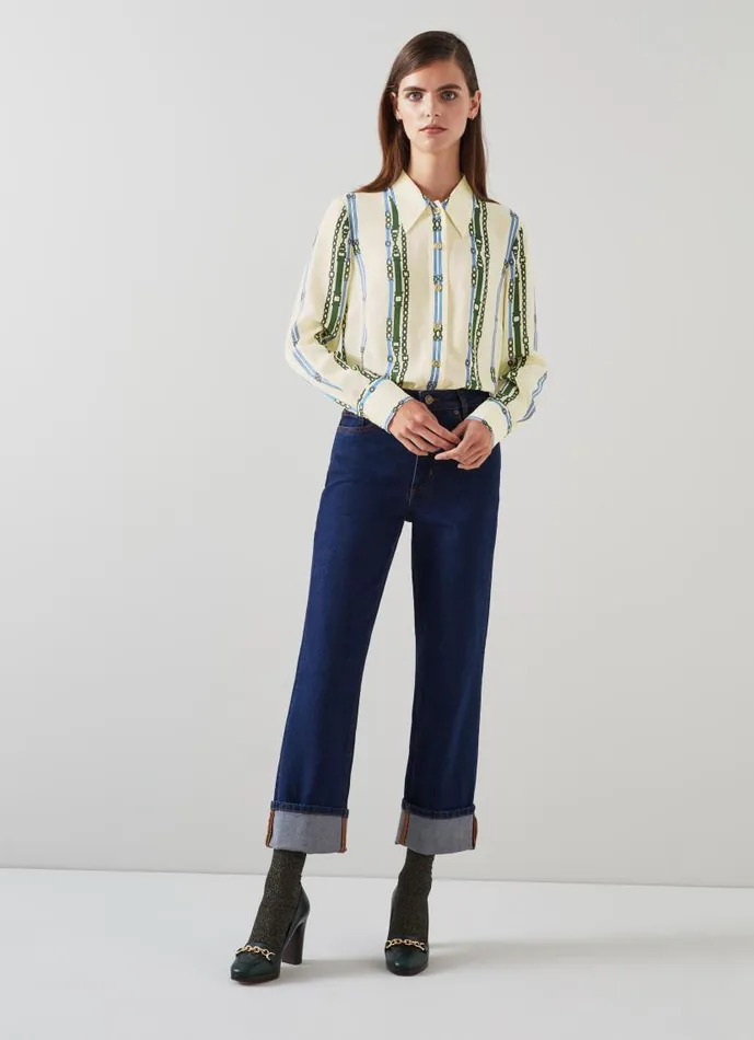 Women Hardy Cream Belt Print ViscoseSilk Blend Shirt Multi LKBennett Tops Women Hardy Cream Belt Print ViscoseSilk Blend Shirt Multi LKBennett Tops