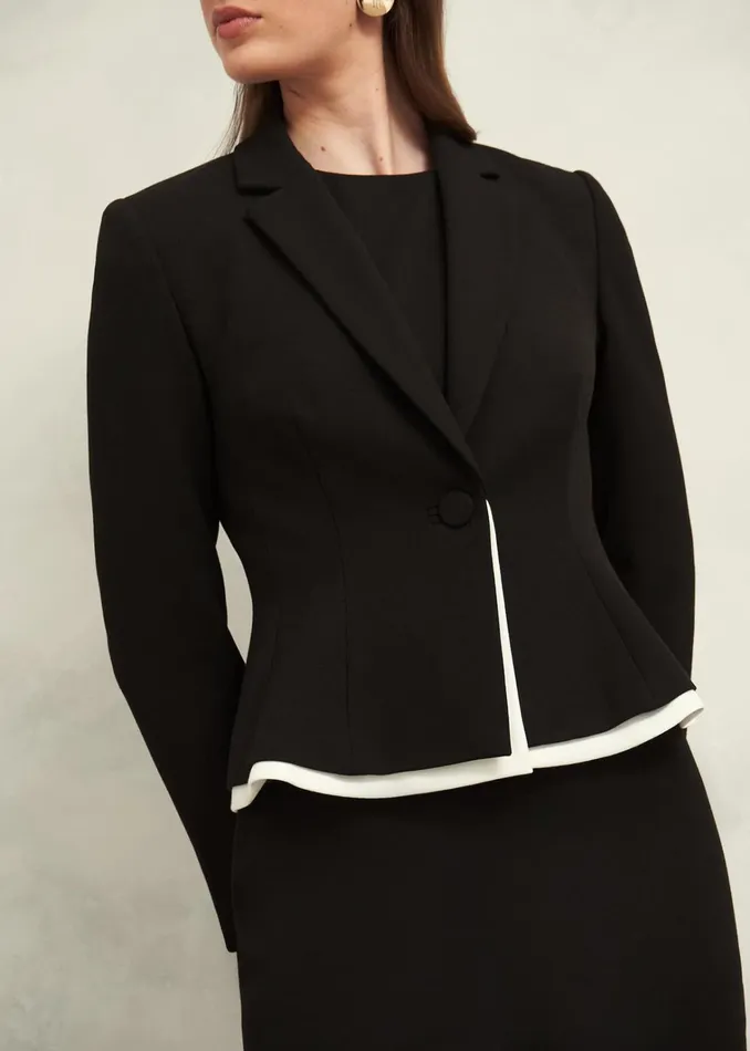 Women Harmony Jacket Black Ivory Hobbs Coats and Jackets