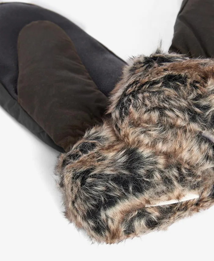 Women Hats Barbour Wax Mittens Olive Women Hats Barbour Wax Mittens Olive