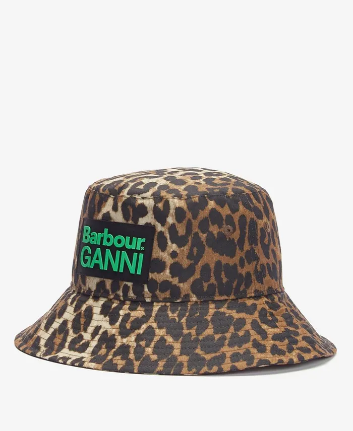 Women Hats Barbour X GANNI Waxed Leopard Bucket Hat Leopard Print Women Hats Barbour X GANNI Waxed Leopard Bucket Hat Leopard Print