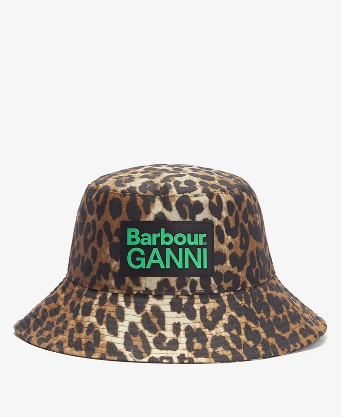 Women Hats Barbour X GANNI Waxed Leopard Bucket Hat Leopard Print Women Hats Barbour X GANNI Waxed Leopard Bucket Hat Leopard Print